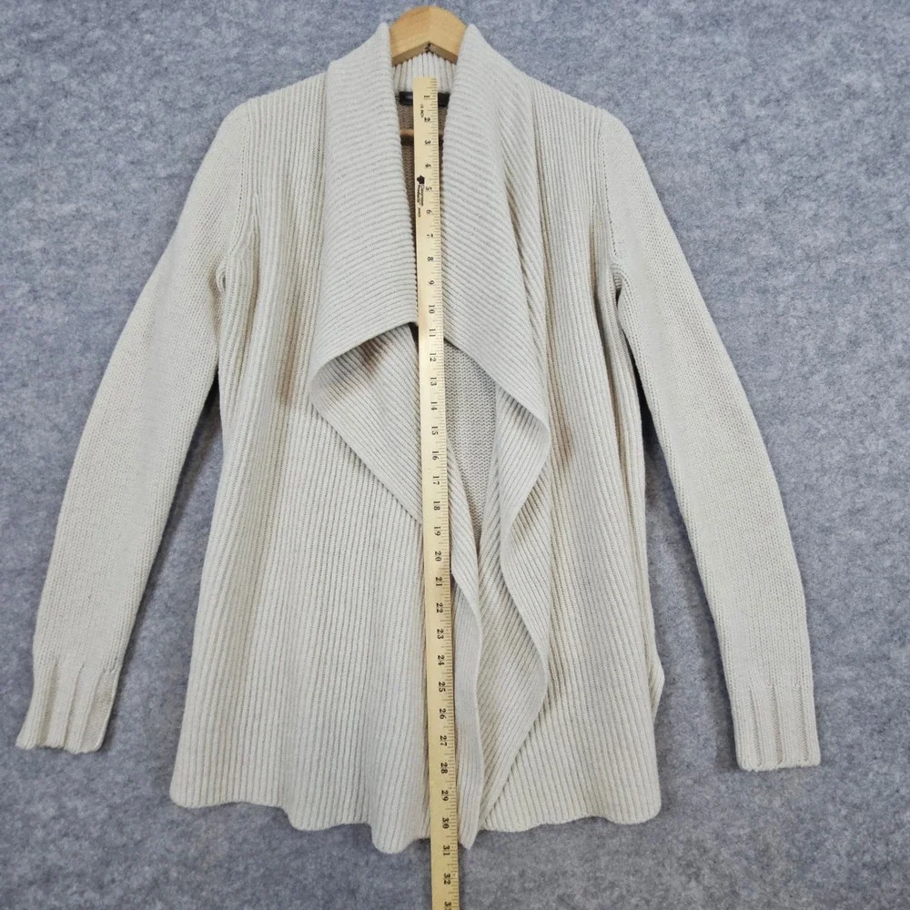 Vince Women's Open Waterfall‎ Cardigan Beige Size S Wool/Yak Preppy Church SPOTS